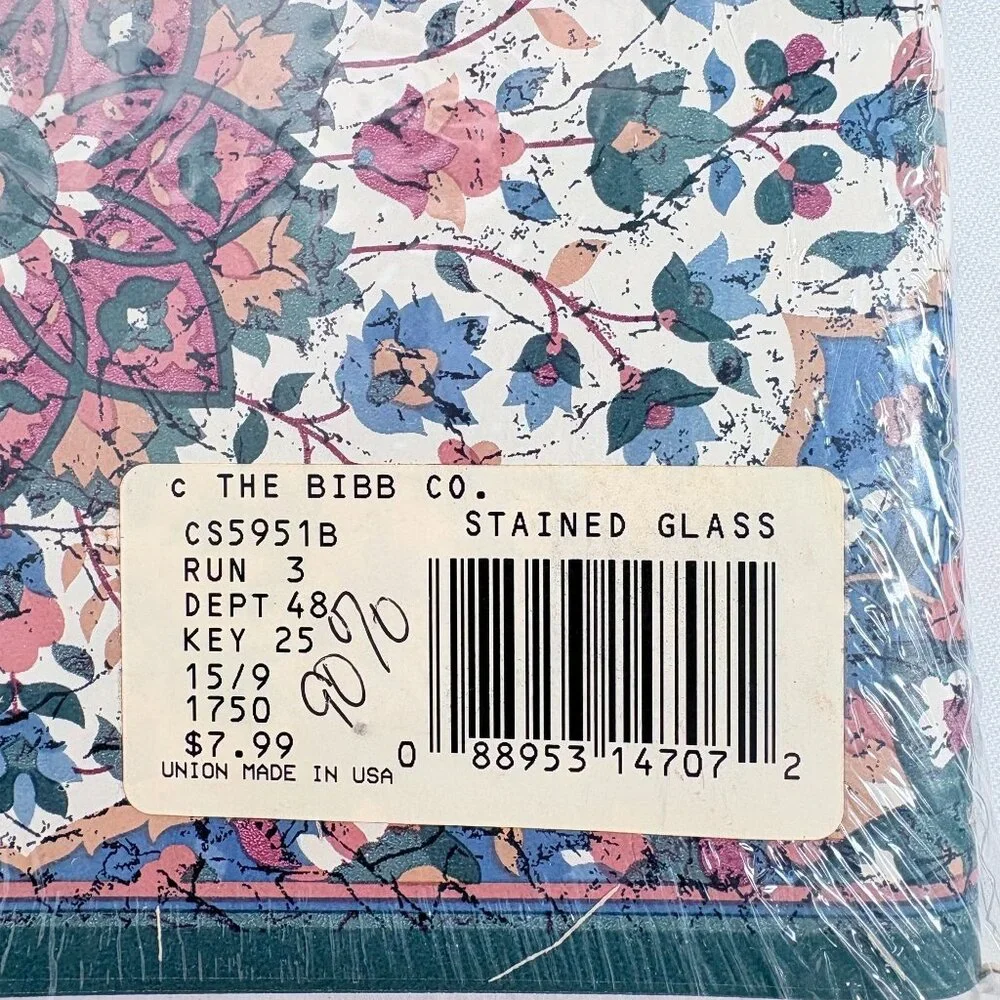 Vintage Ashley‎ Taylor Stained Glass 3x Wallpaper Border Decor 15 yds Total NOS